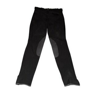 Dafna Riding‎ Breeches Black Knee Patch Stirrup Pants Women Equestrian Sz